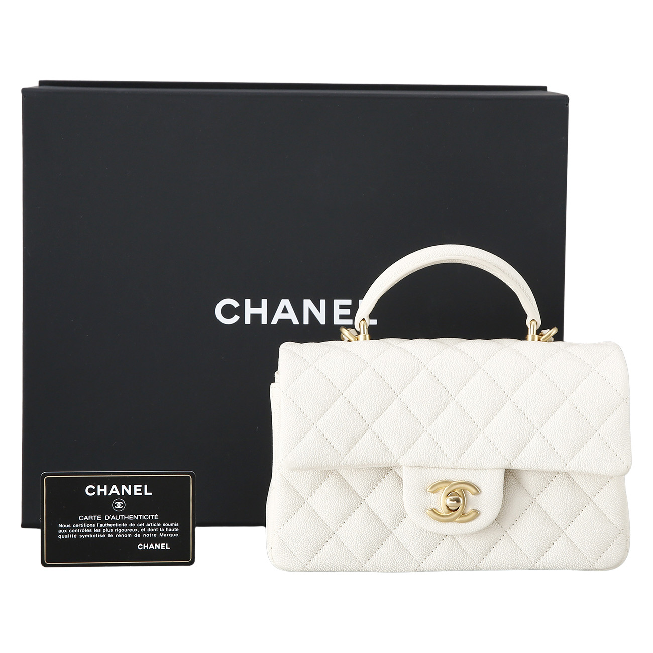 CHANEL(USED)샤넬 클래식 캐비어 뉴미니 탑핸들