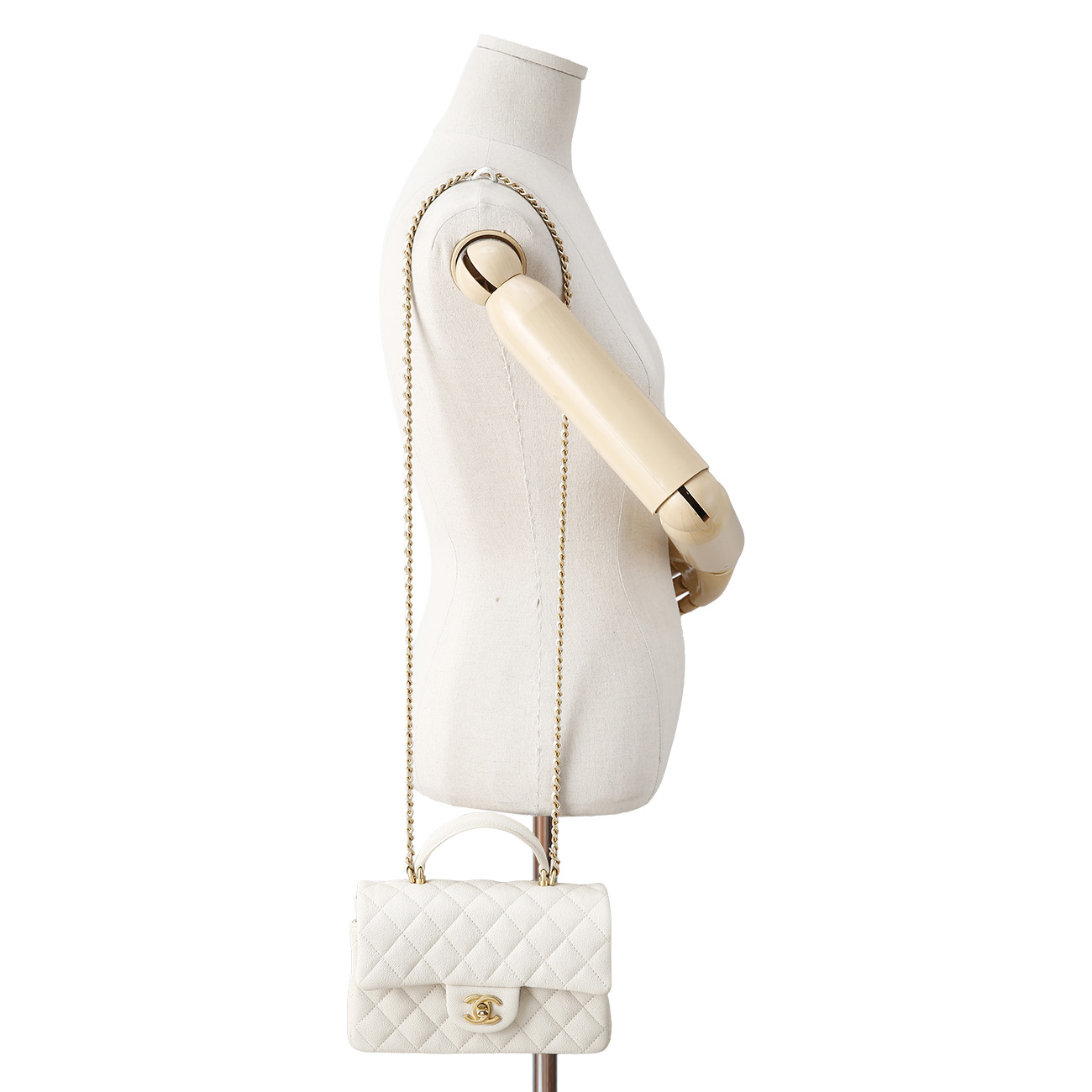 CHANEL(USED)샤넬 클래식 캐비어 뉴미니 탑핸들