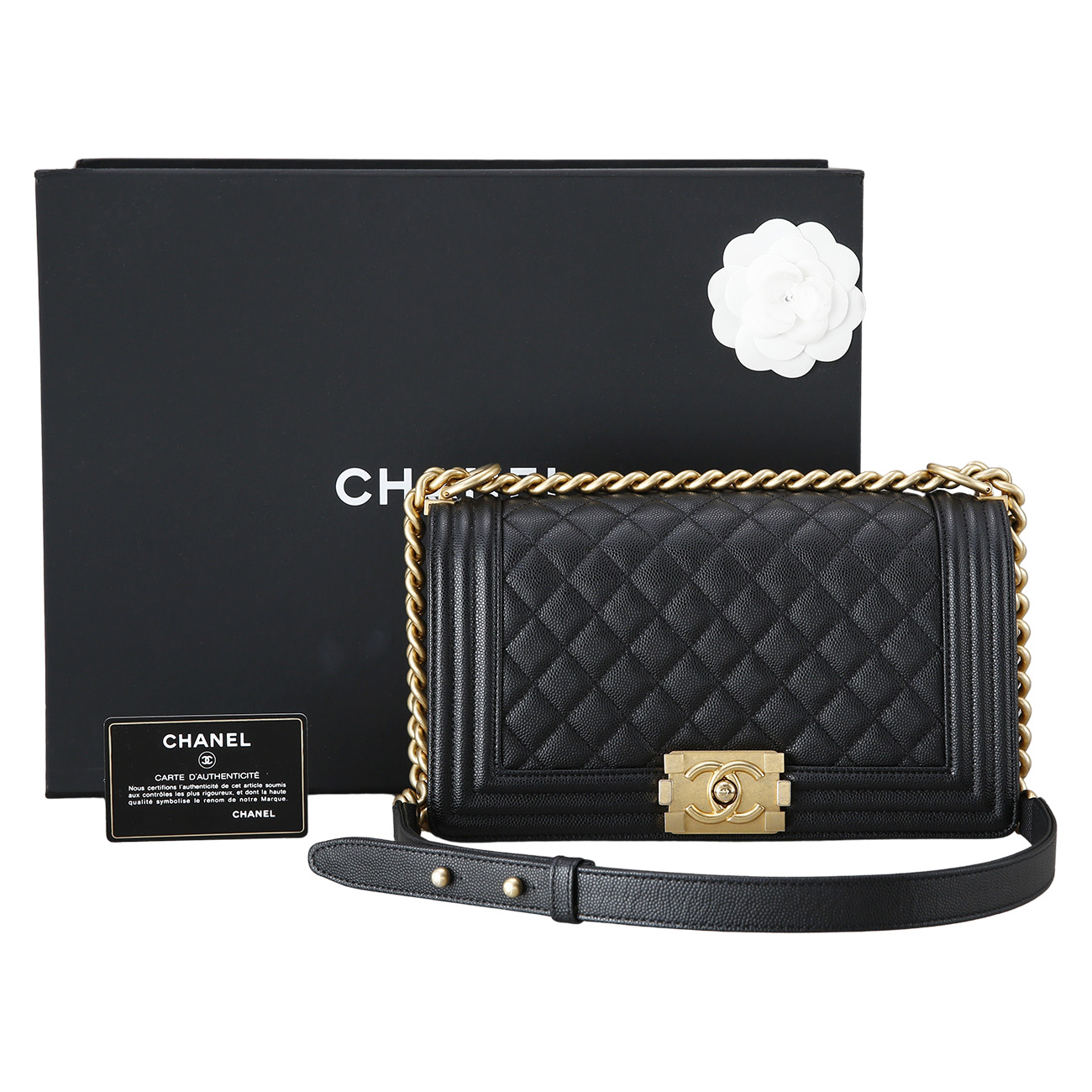 CHANEL(USED)샤넬 보이샤넬 캐비어 미듐