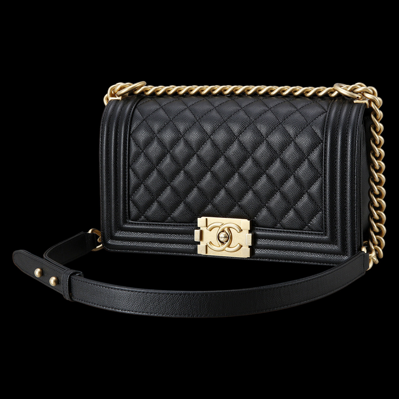 CHANEL(USED)샤넬 보이샤넬 캐비어 미듐