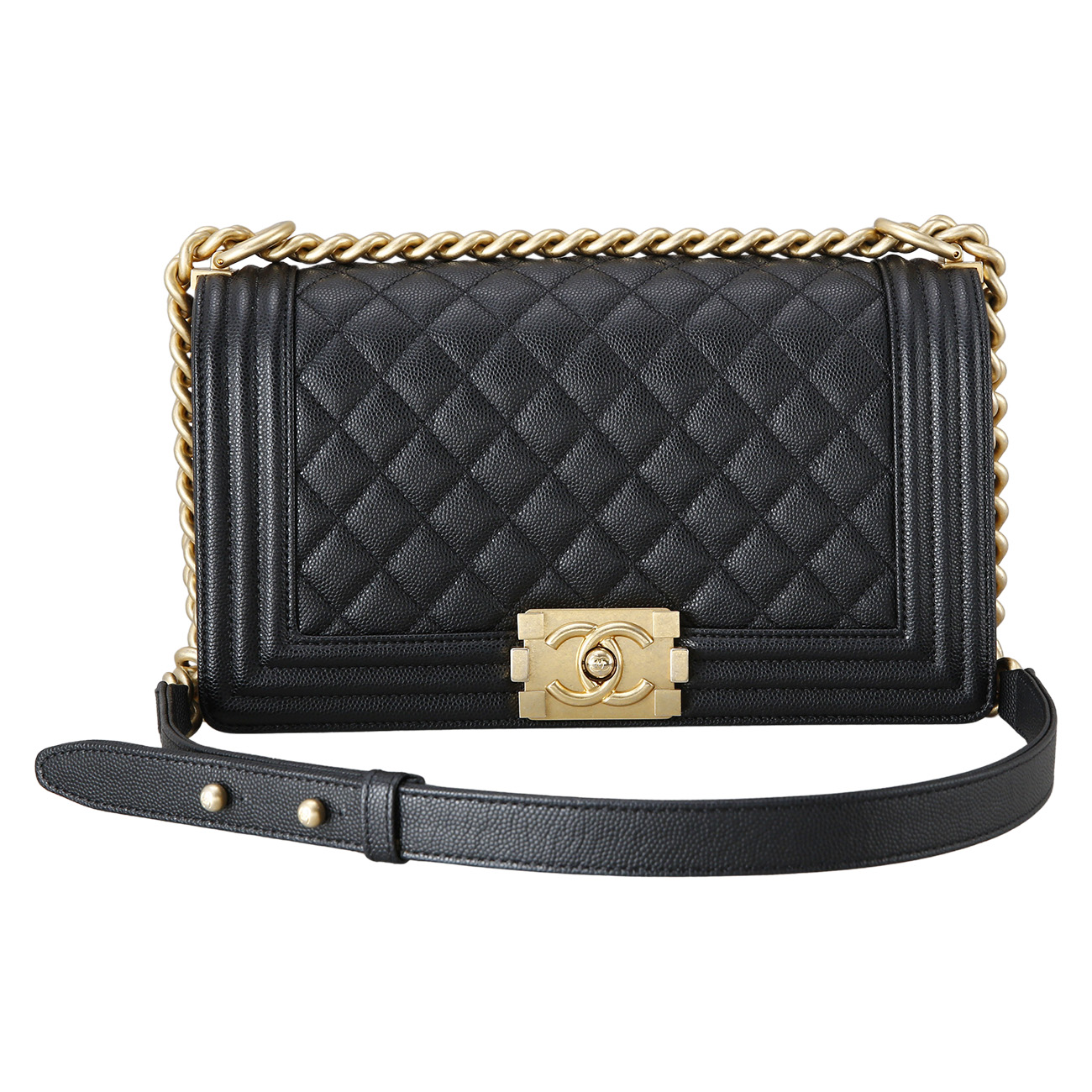 CHANEL(USED)샤넬 보이샤넬 캐비어 미듐