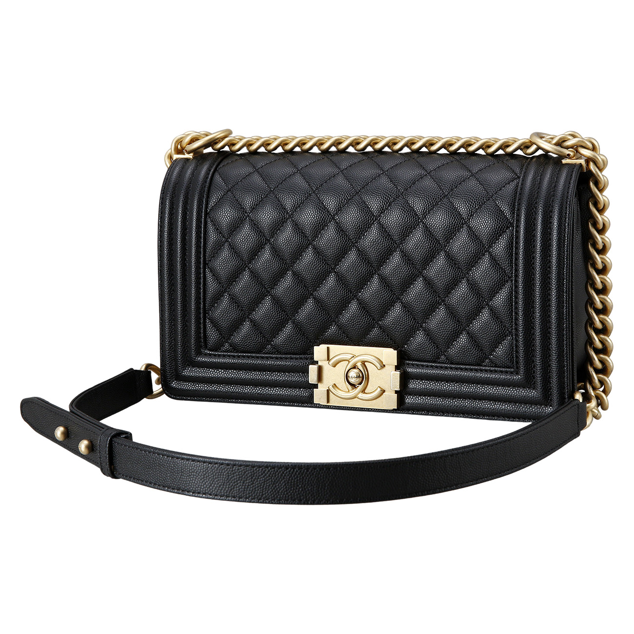 CHANEL(USED)샤넬 보이샤넬 캐비어 미듐