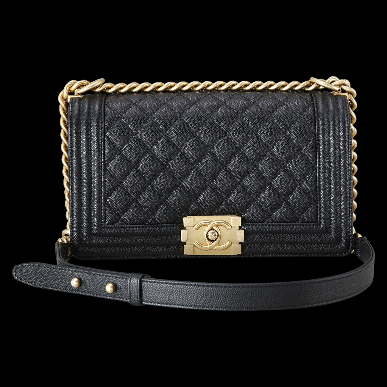 CHANEL(USED)샤넬 보이샤넬 캐비어 미듐
