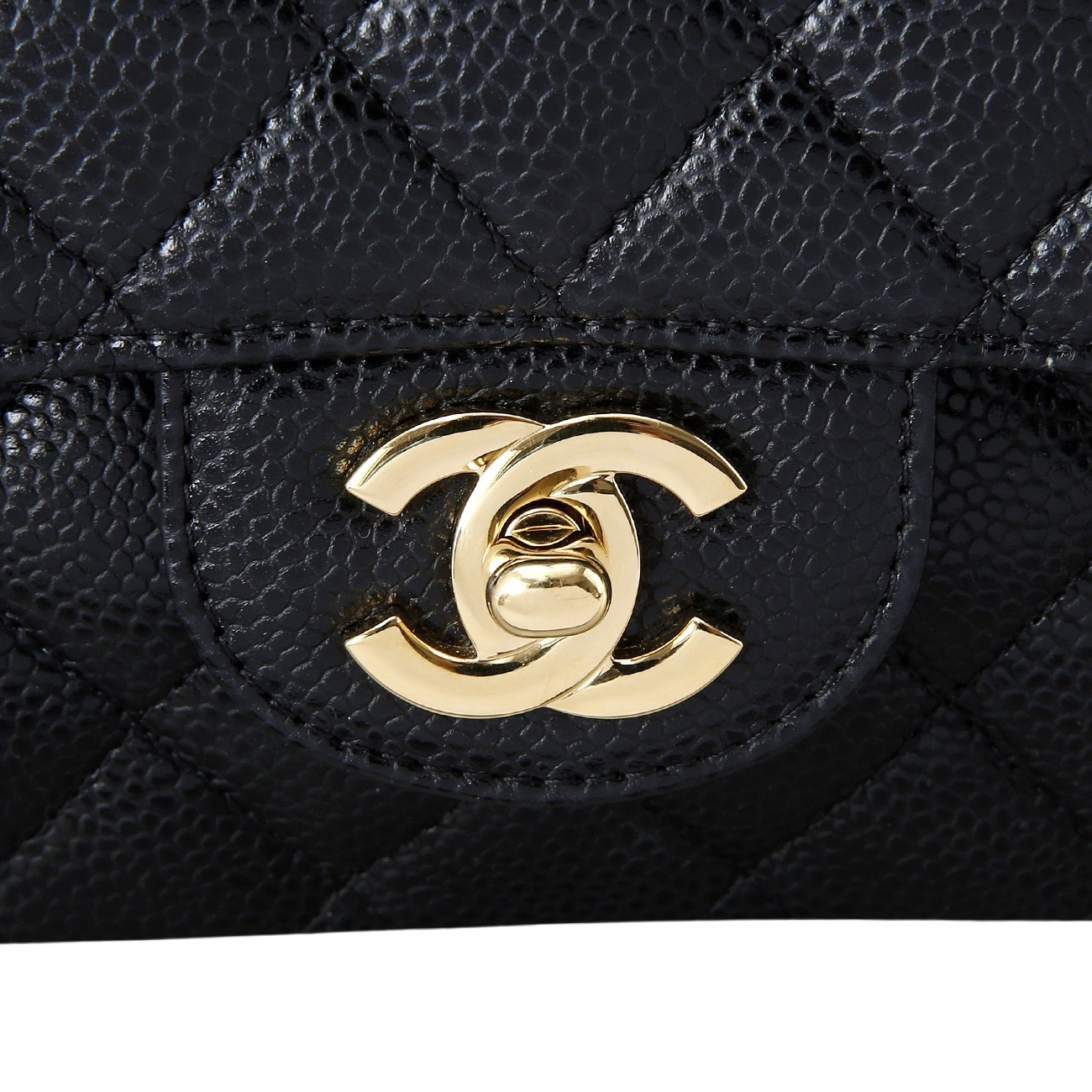 CHANEL(USED)샤넬 클래식 캐비어 미듐 금장