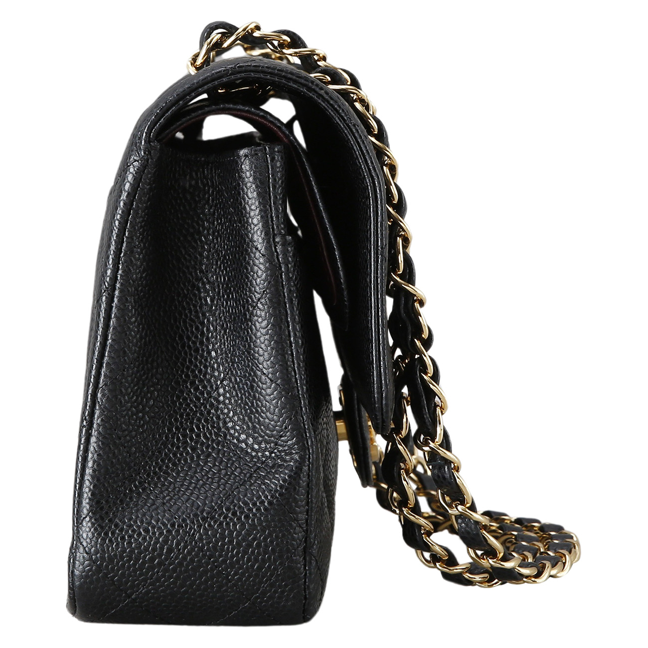 CHANEL(USED)샤넬 클래식 캐비어 미듐 금장