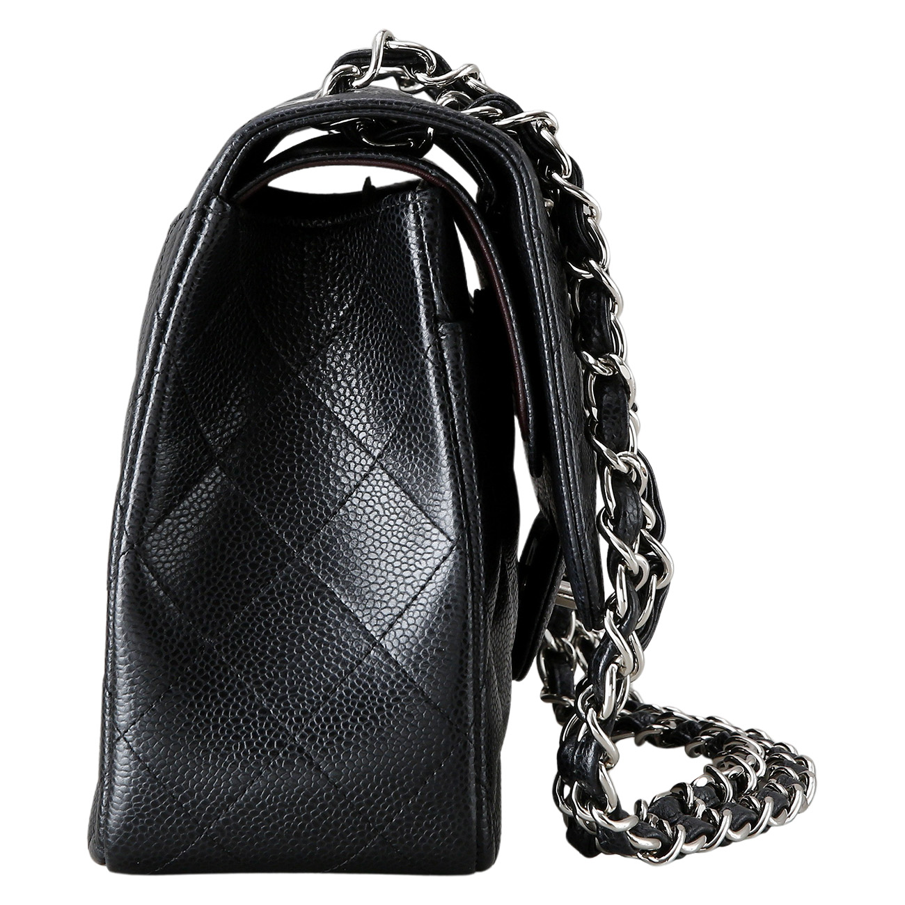 CHANEL(USED)샤넬 클래식 캐비어 점보 은장