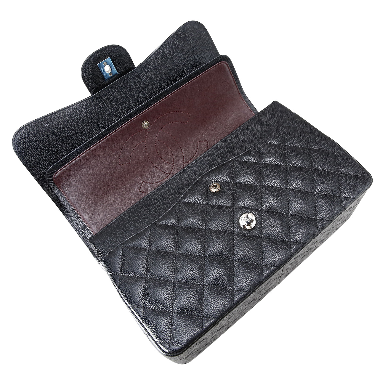 CHANEL(USED)샤넬 클래식 캐비어 점보 은장