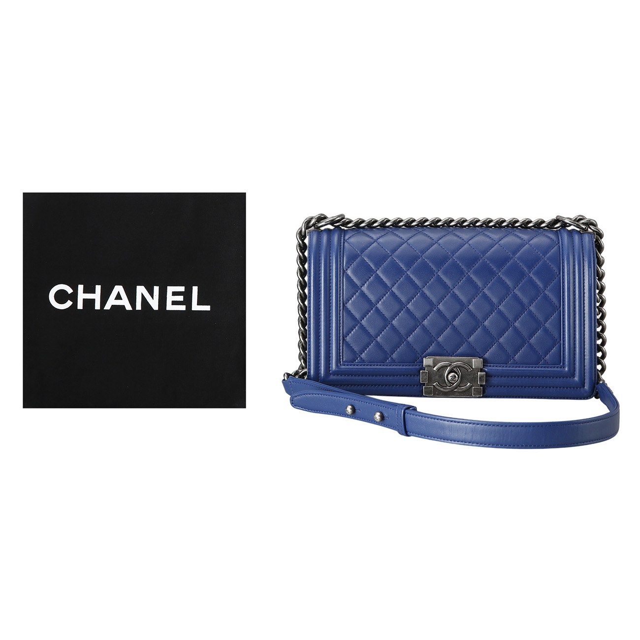 CHANEL(USED)샤넬 램스킨 보이샤넬 미듐