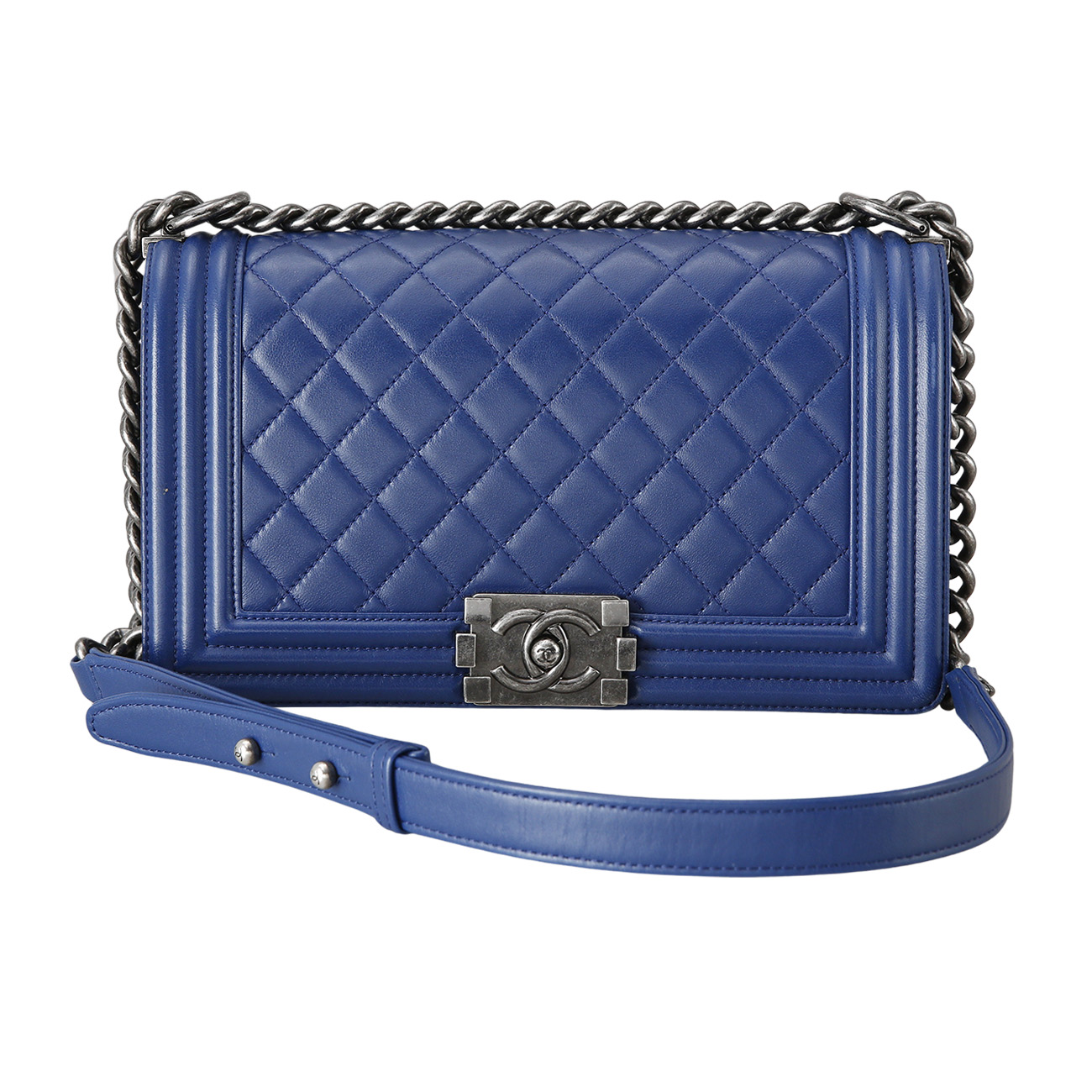 CHANEL(USED)샤넬 램스킨 보이샤넬 미듐