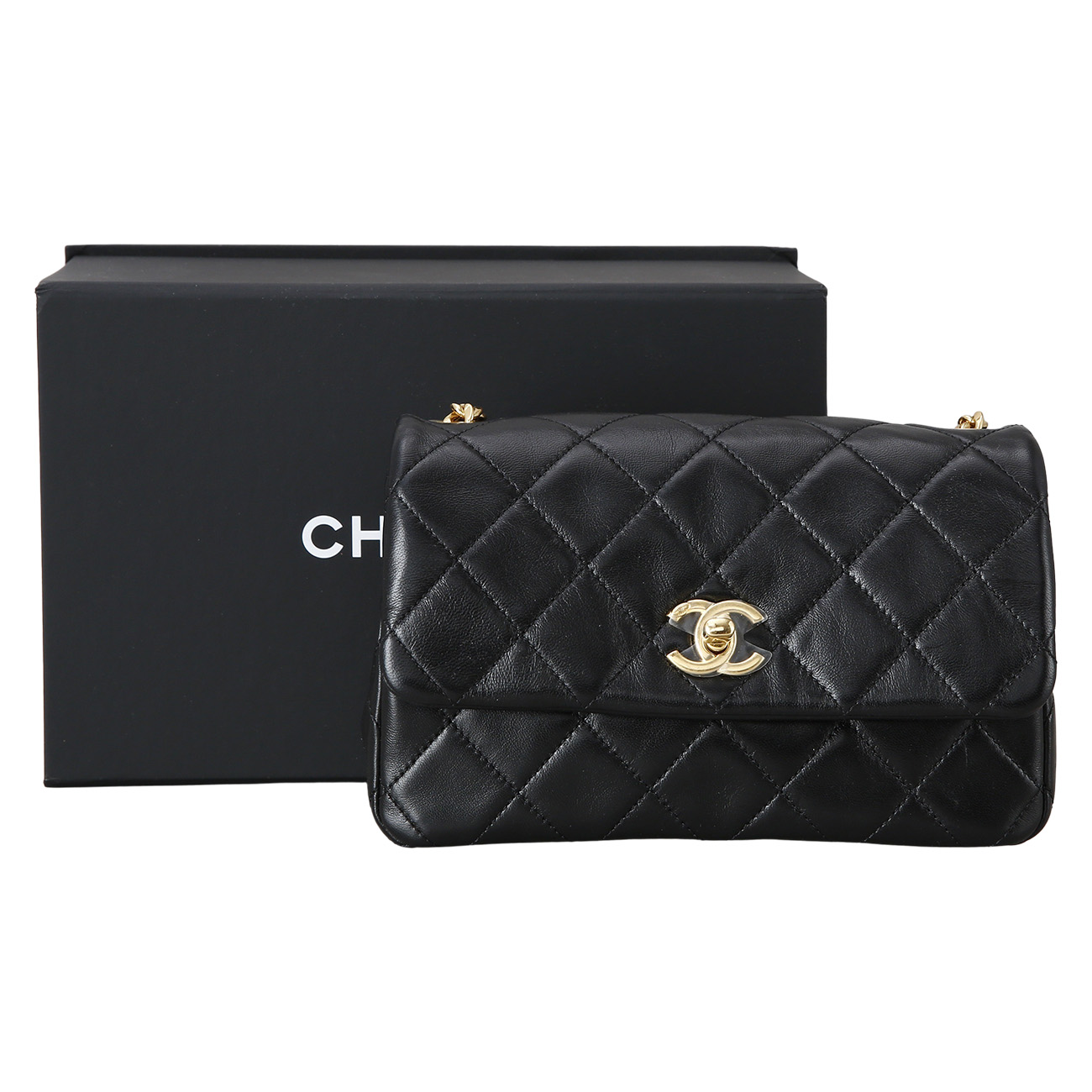 CHANEL(USED)샤넬 시즌 램스킨 체인 크로스백