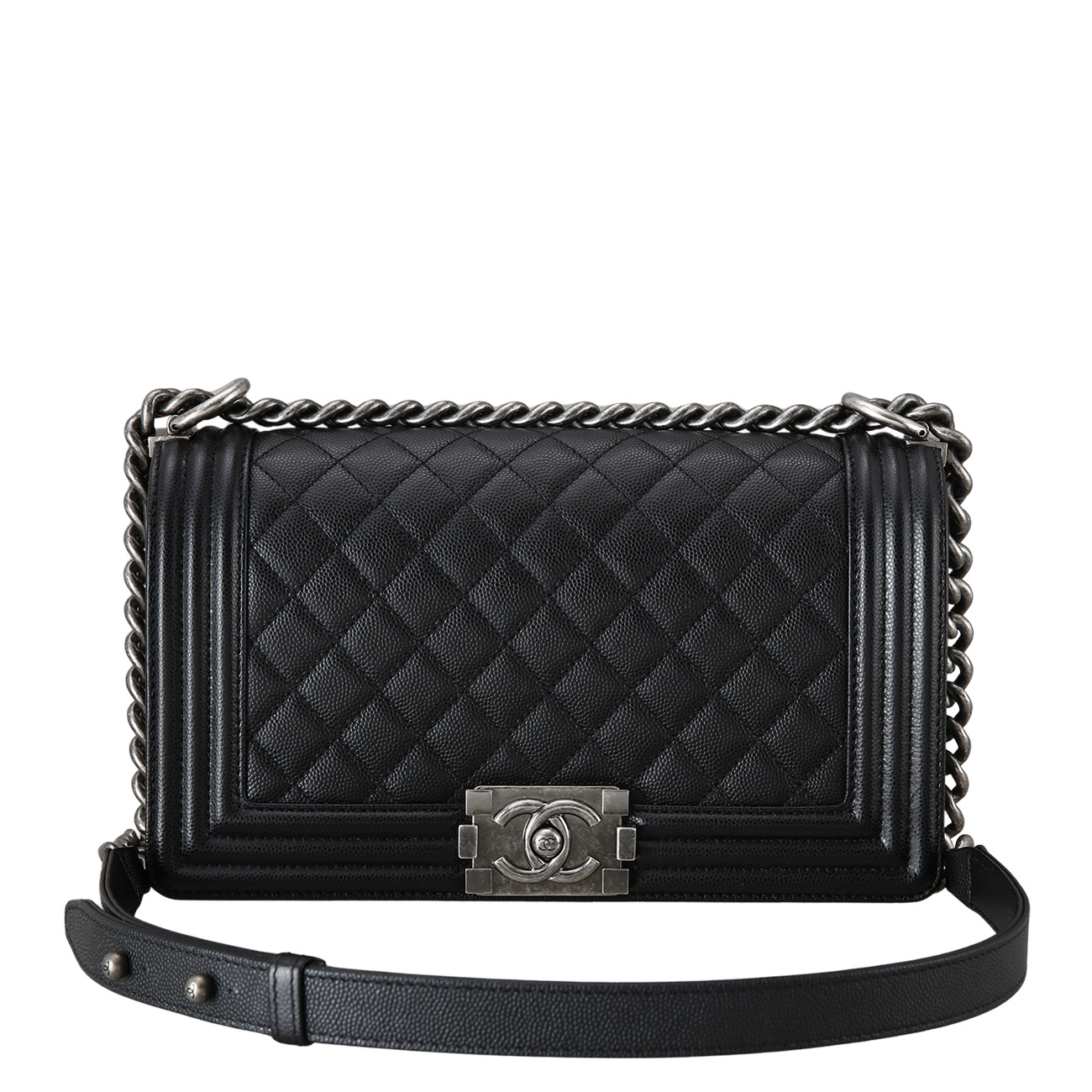 CHANEL(USED)샤넬 캐비어 보이샤넬 미듐