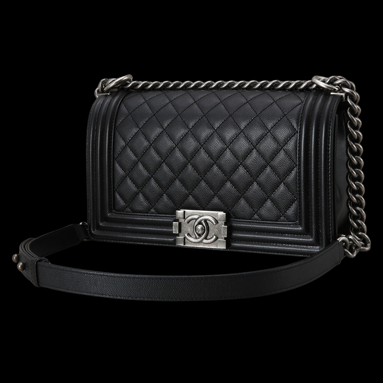 CHANEL(USED)샤넬 캐비어 보이샤넬 미듐
