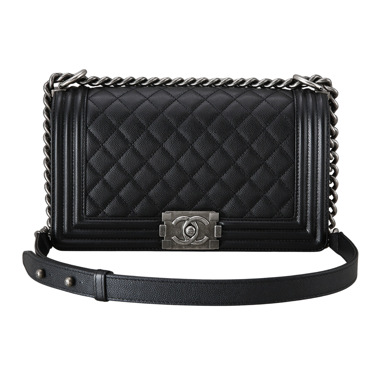 CHANEL(USED)샤넬 캐비어 보이샤넬 미듐