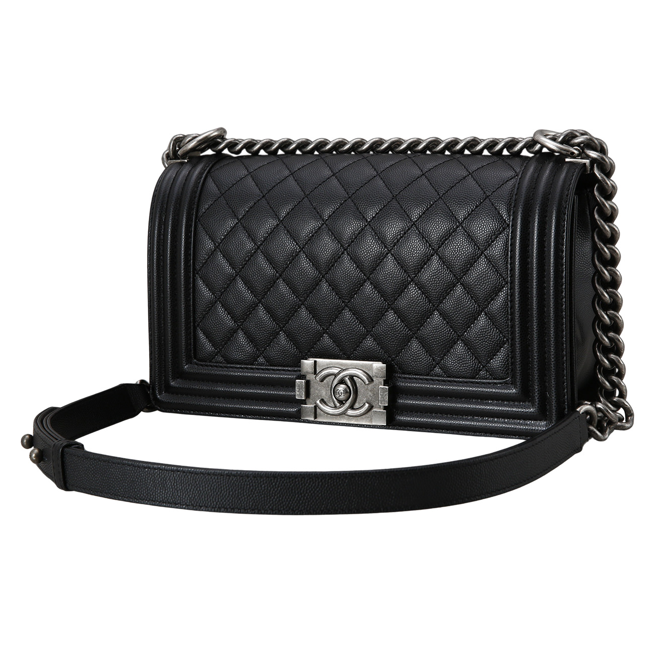 CHANEL(USED)샤넬 캐비어 보이샤넬 미듐
