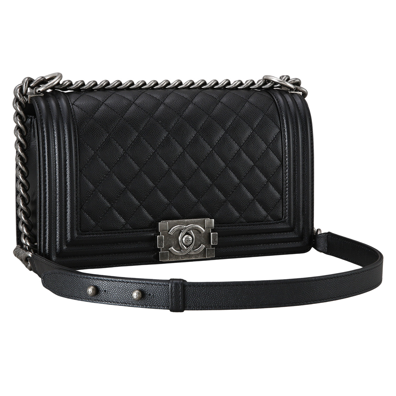 CHANEL(USED)샤넬 캐비어 보이샤넬 미듐