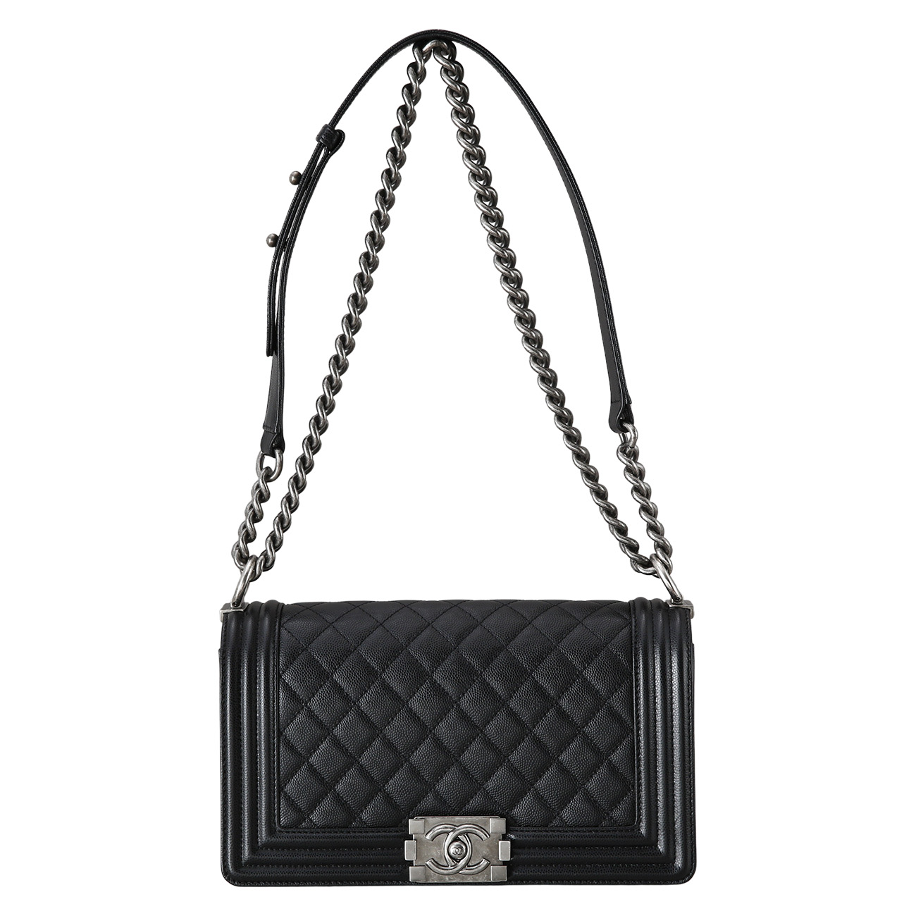 CHANEL(USED)샤넬 캐비어 보이샤넬 미듐