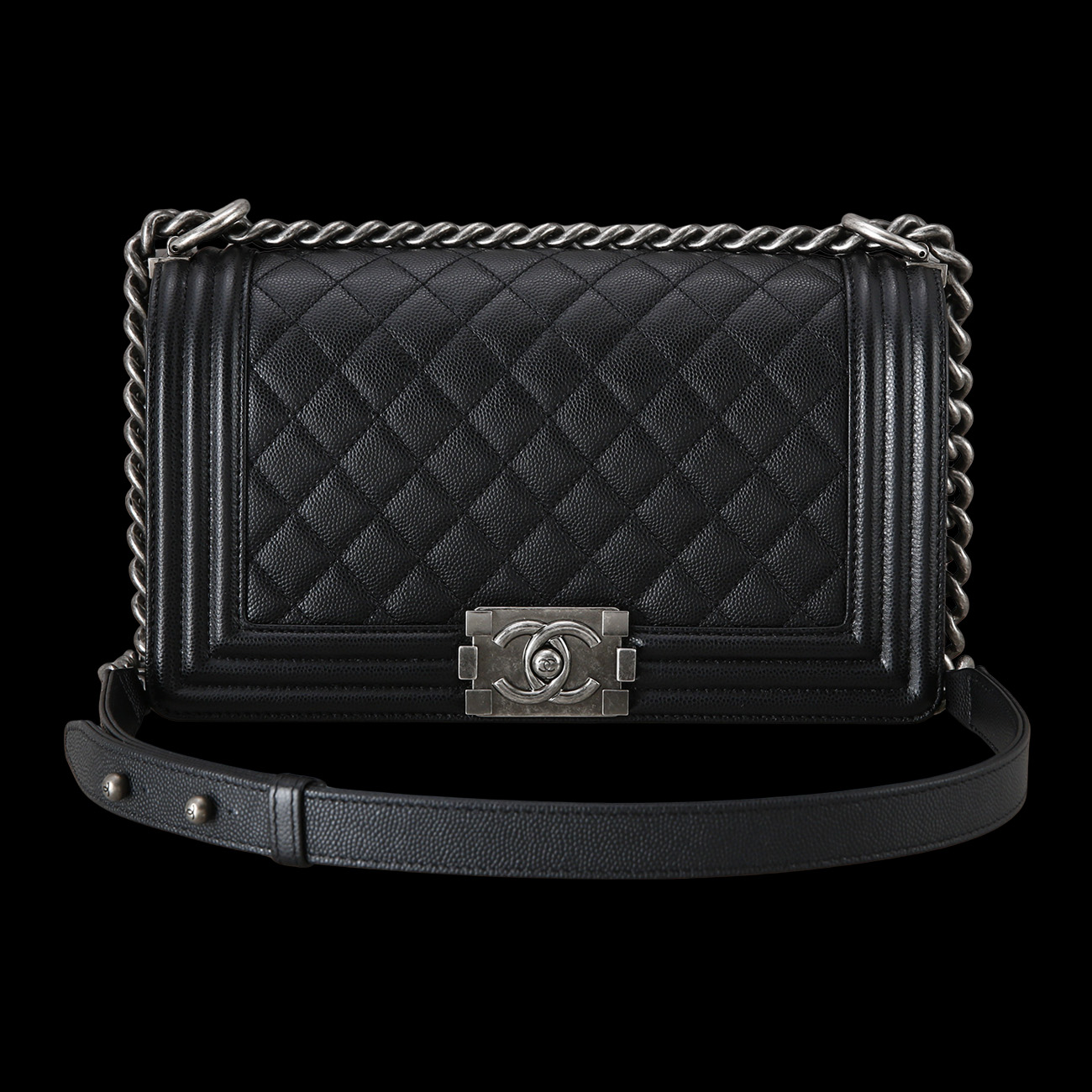 CHANEL(USED)샤넬 캐비어 보이샤넬 미듐