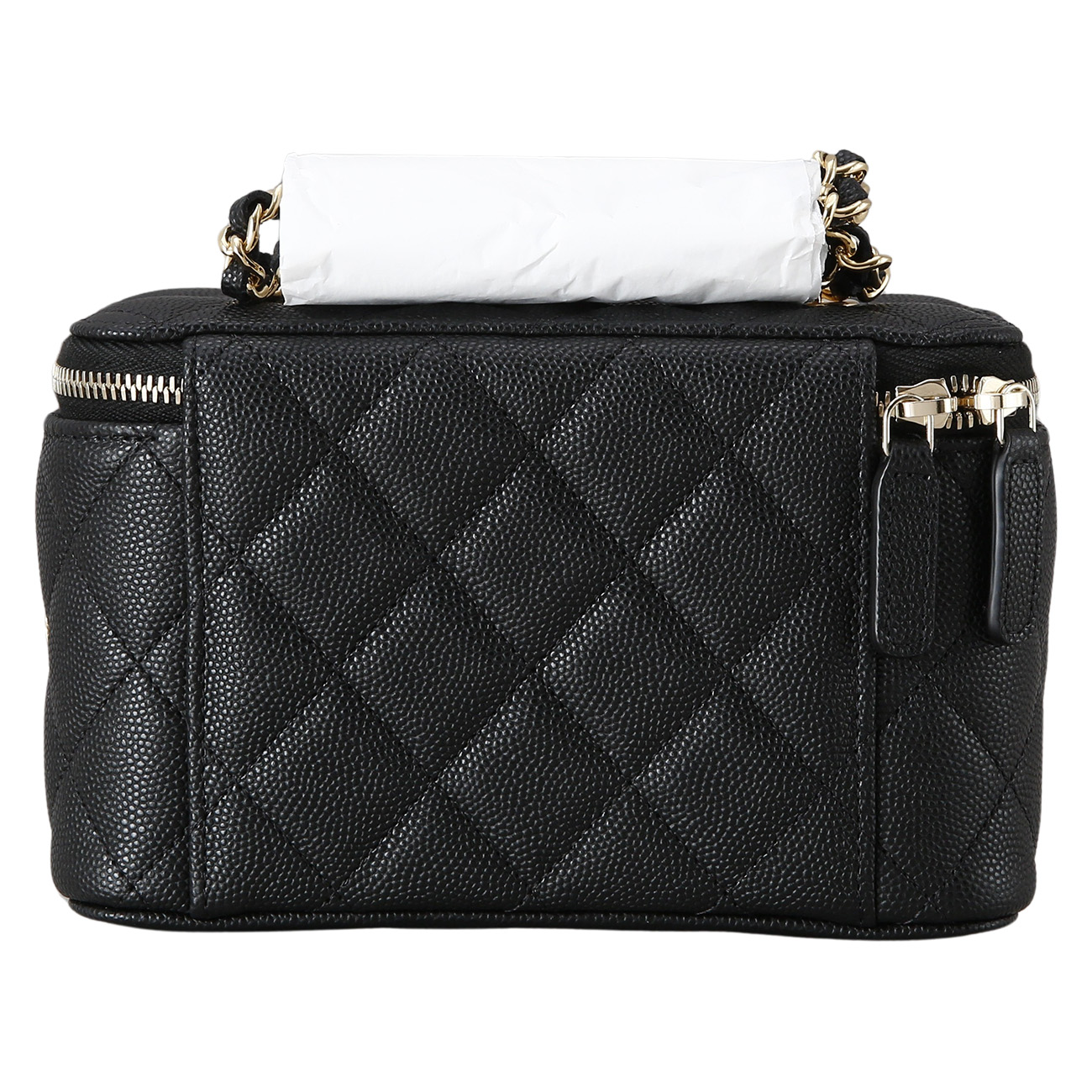 CHANEL(USED)샤넬 시즌 캐비어 포커 장식 베니티 체인 백