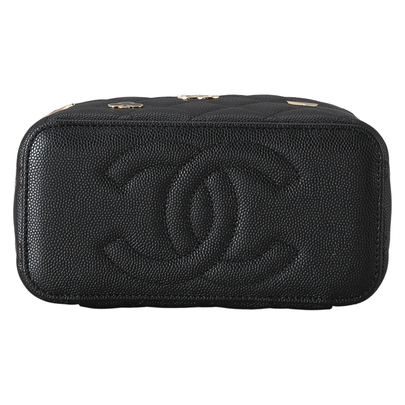 CHANEL(USED)샤넬 시즌 캐비어 포커 장식 베니티 체인 백