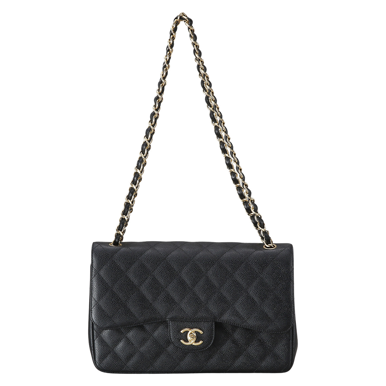 CHANEL(NEW)샤넬 클래식 캐비어 점보 금장