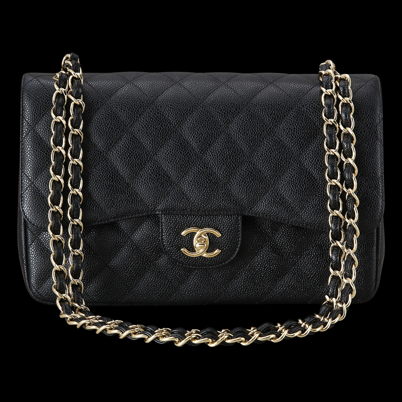 CHANEL(NEW)샤넬 클래식 캐비어 점보 금장