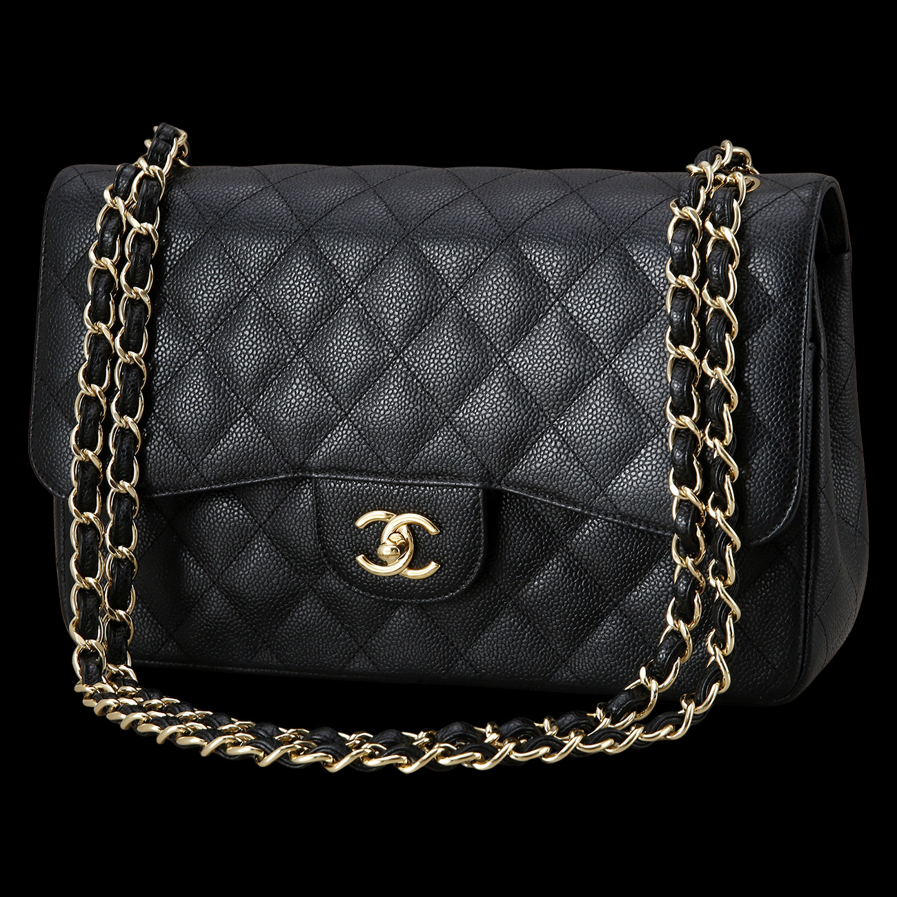 CHANEL(NEW)샤넬 클래식 캐비어 점보 금장