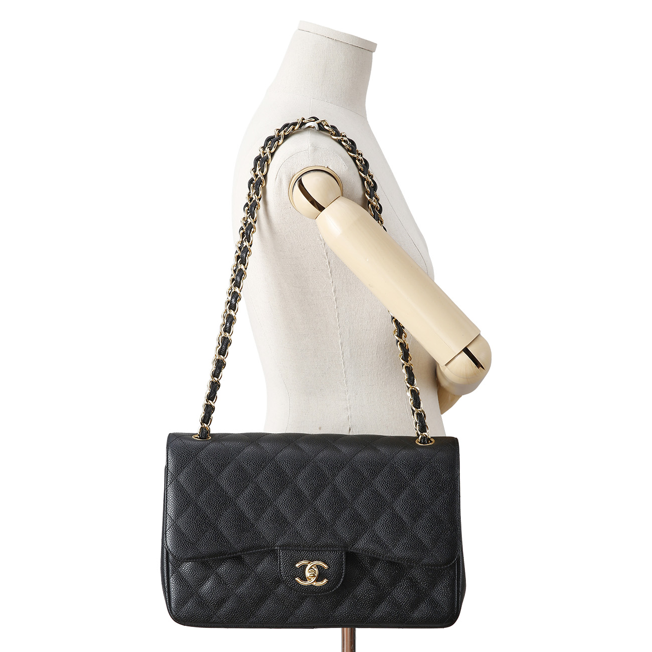 CHANEL(NEW)샤넬 클래식 캐비어 점보 금장