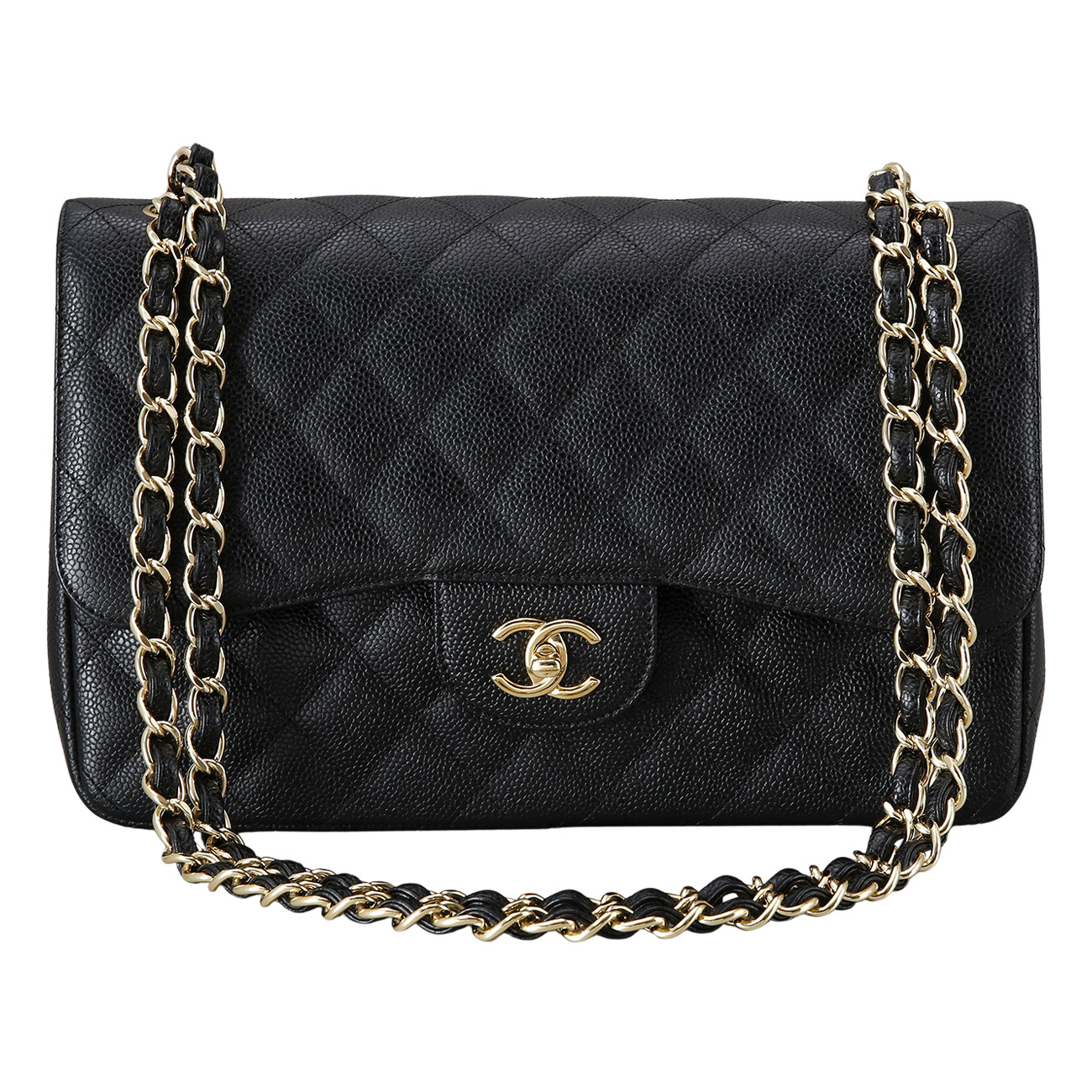 CHANEL(NEW)샤넬 클래식 캐비어 점보 금장