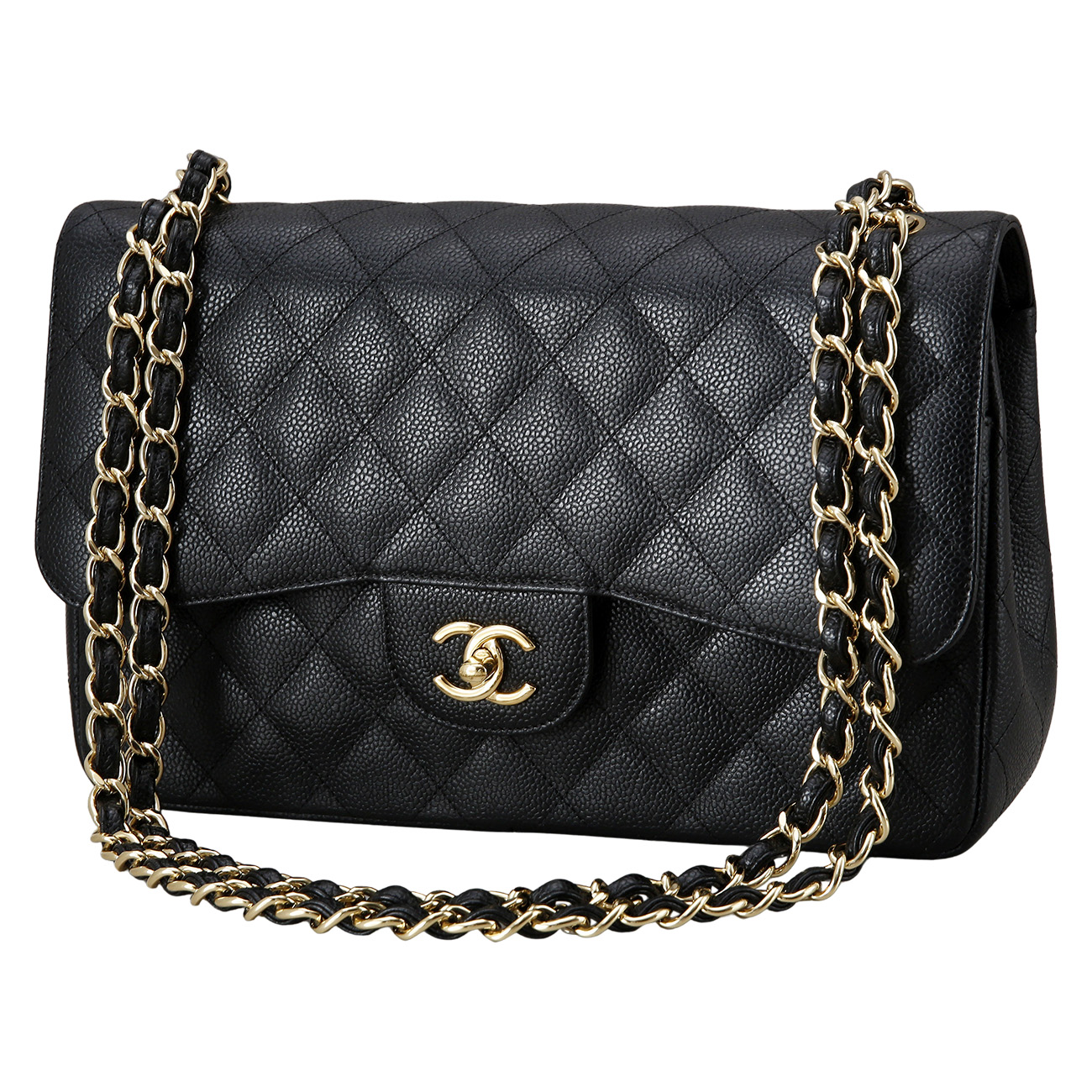 CHANEL(NEW)샤넬 클래식 캐비어 점보 금장