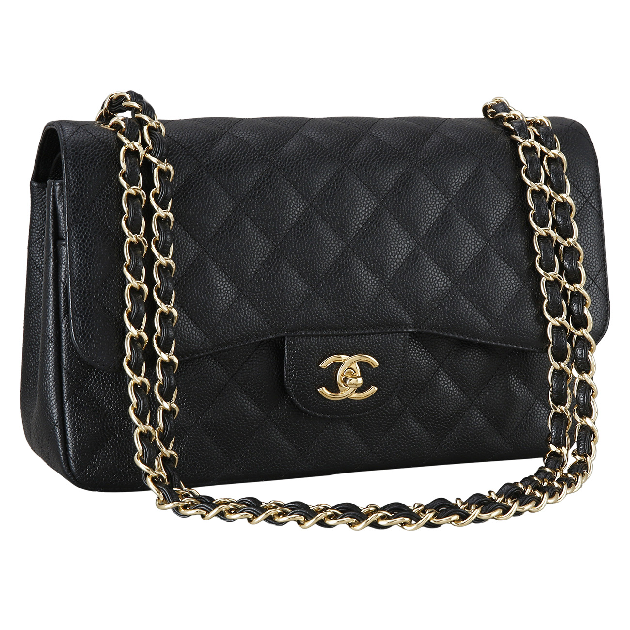 CHANEL(NEW)샤넬 클래식 캐비어 점보 금장