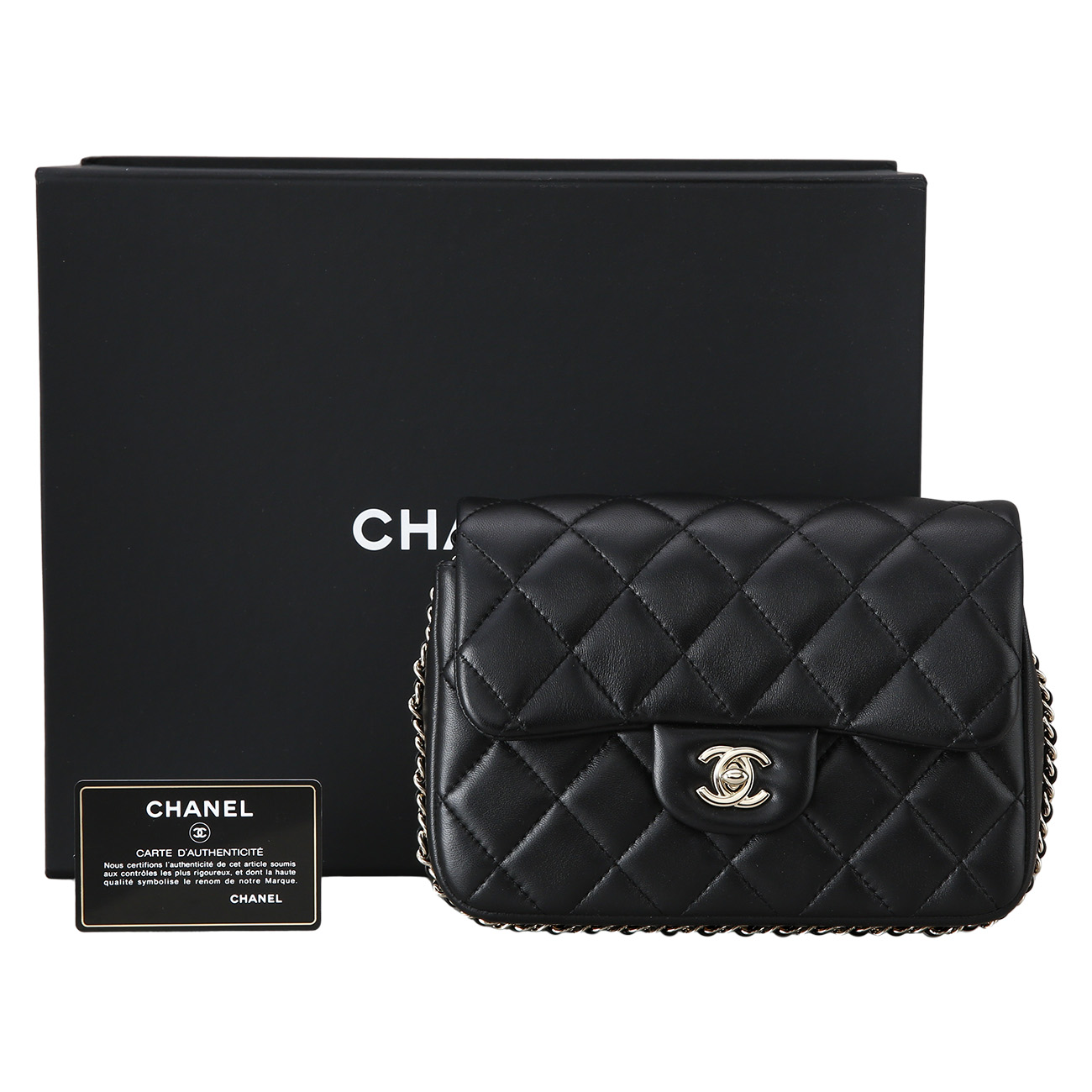 CHANEL(USED)샤넬 시즌 진주 체인 스트랩 플랩백