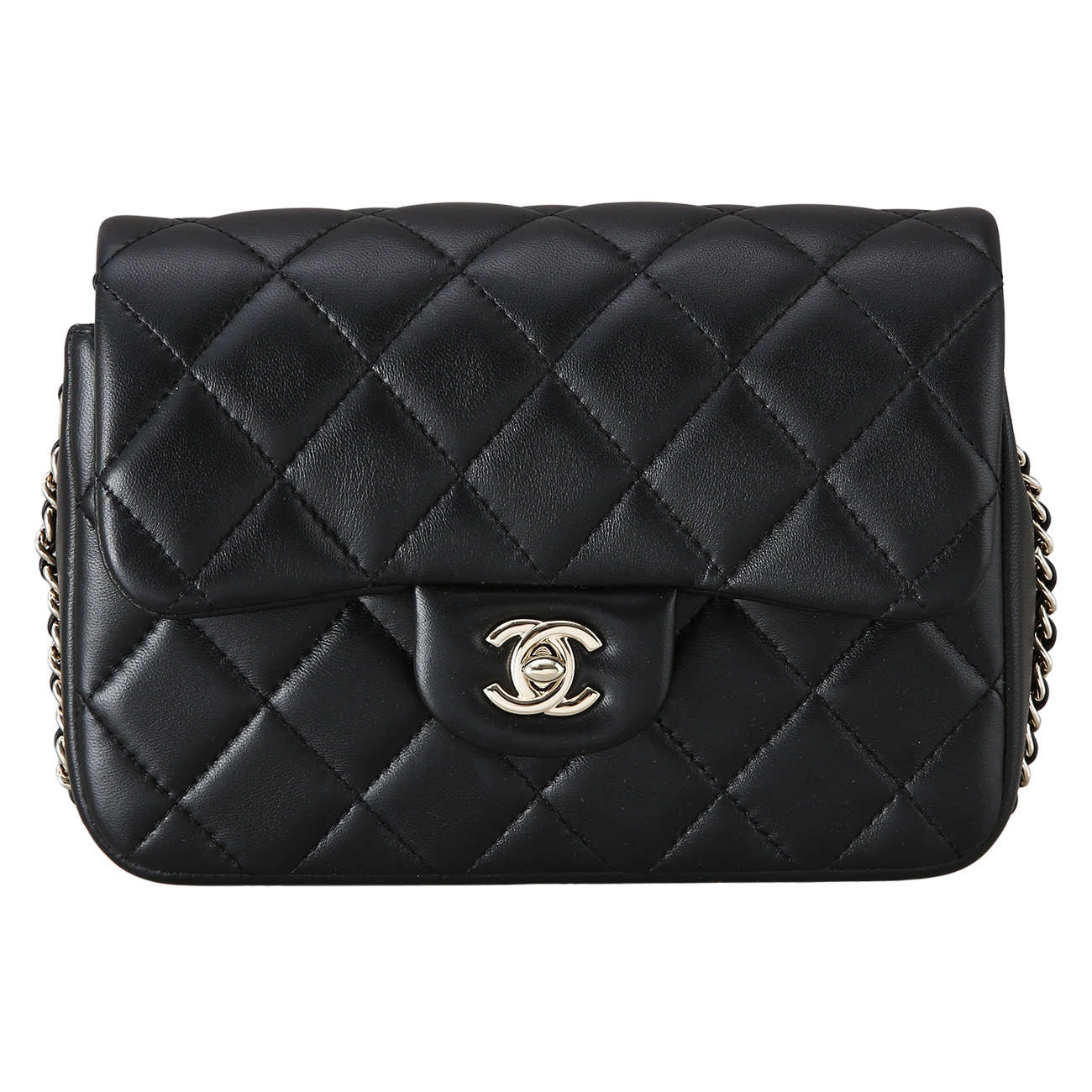 CHANEL(USED)샤넬 시즌 진주 체인 스트랩 플랩백