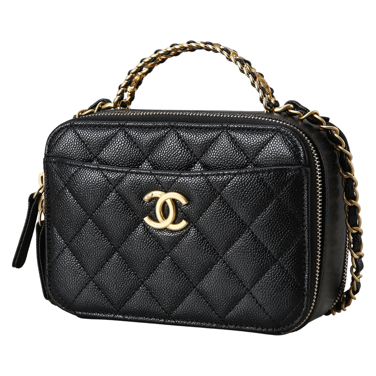 CHANEL(USED)샤넬 시즌 캐비어 코스메틱백