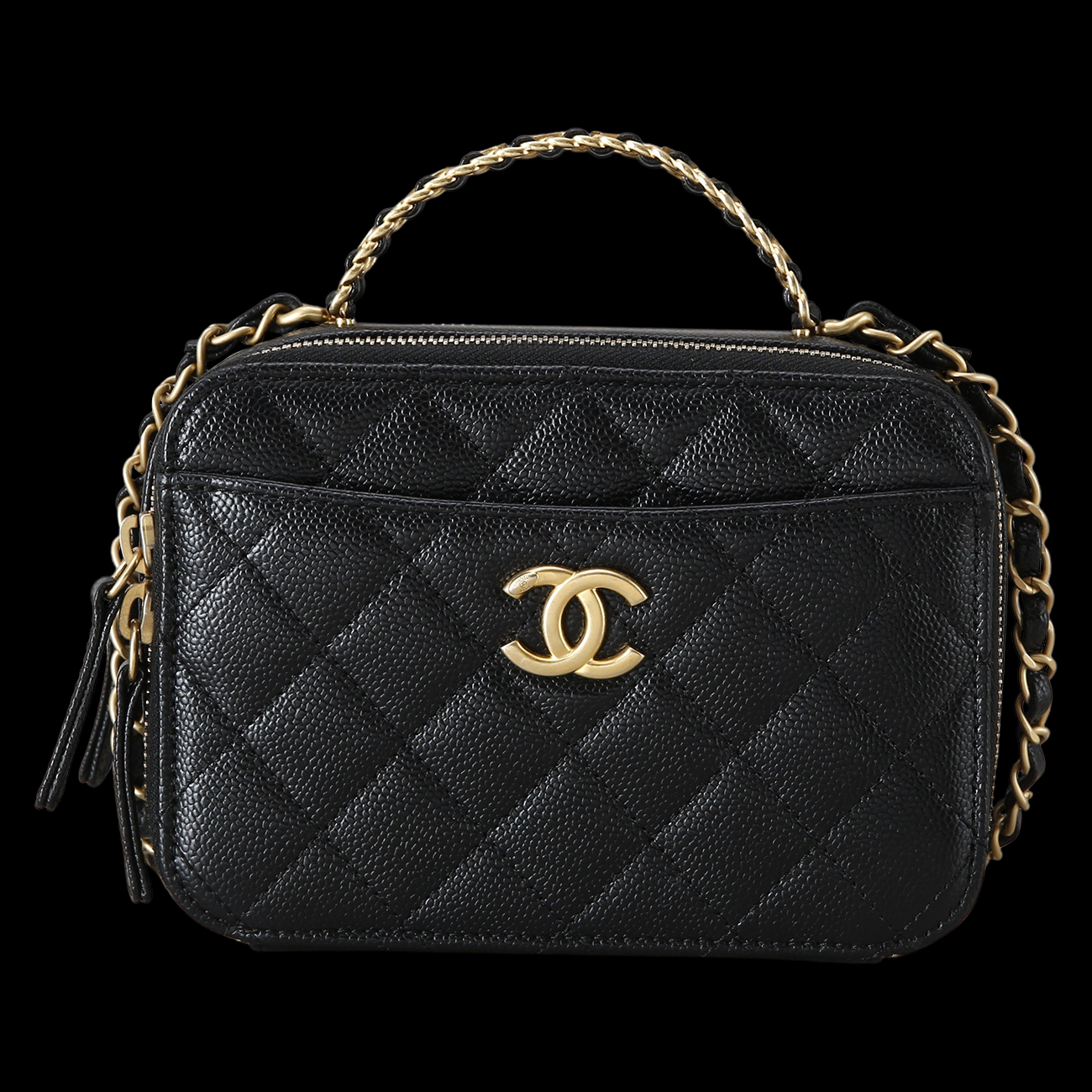 CHANEL(USED)샤넬 시즌 캐비어 코스메틱백