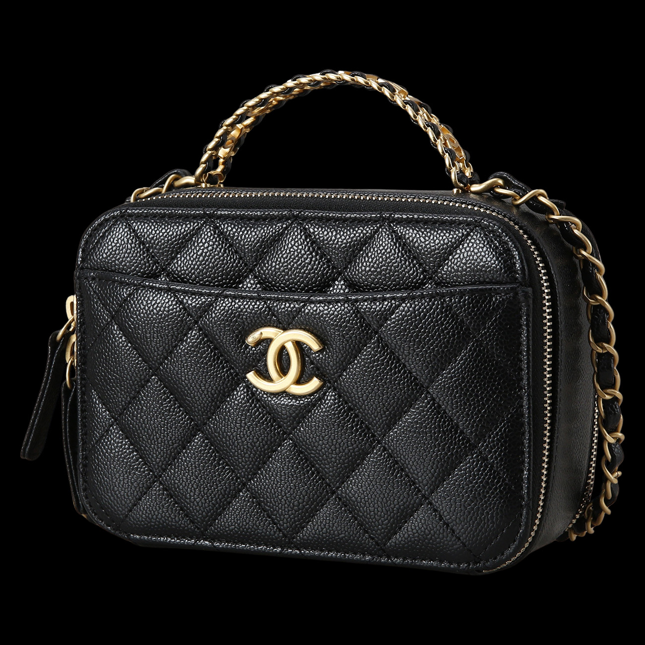 CHANEL(USED)샤넬 시즌 캐비어 코스메틱백