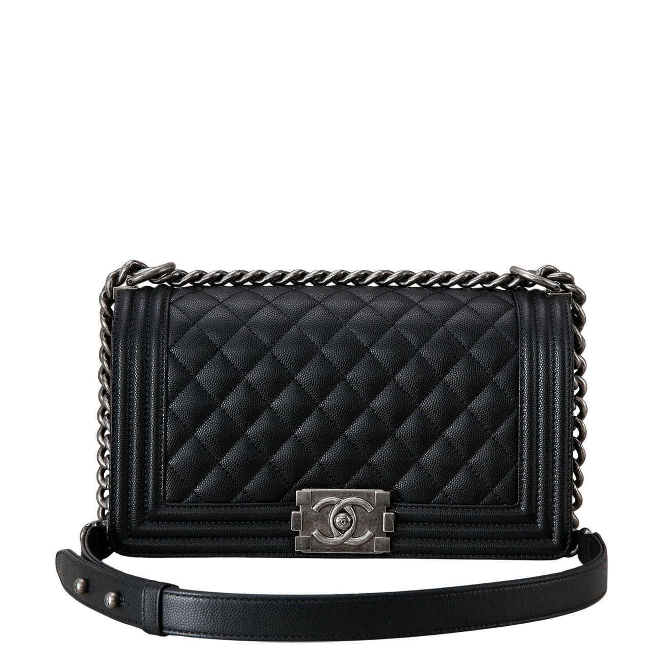 CHANEL(USED)샤넬 캐비어 보이샤넬 미듐