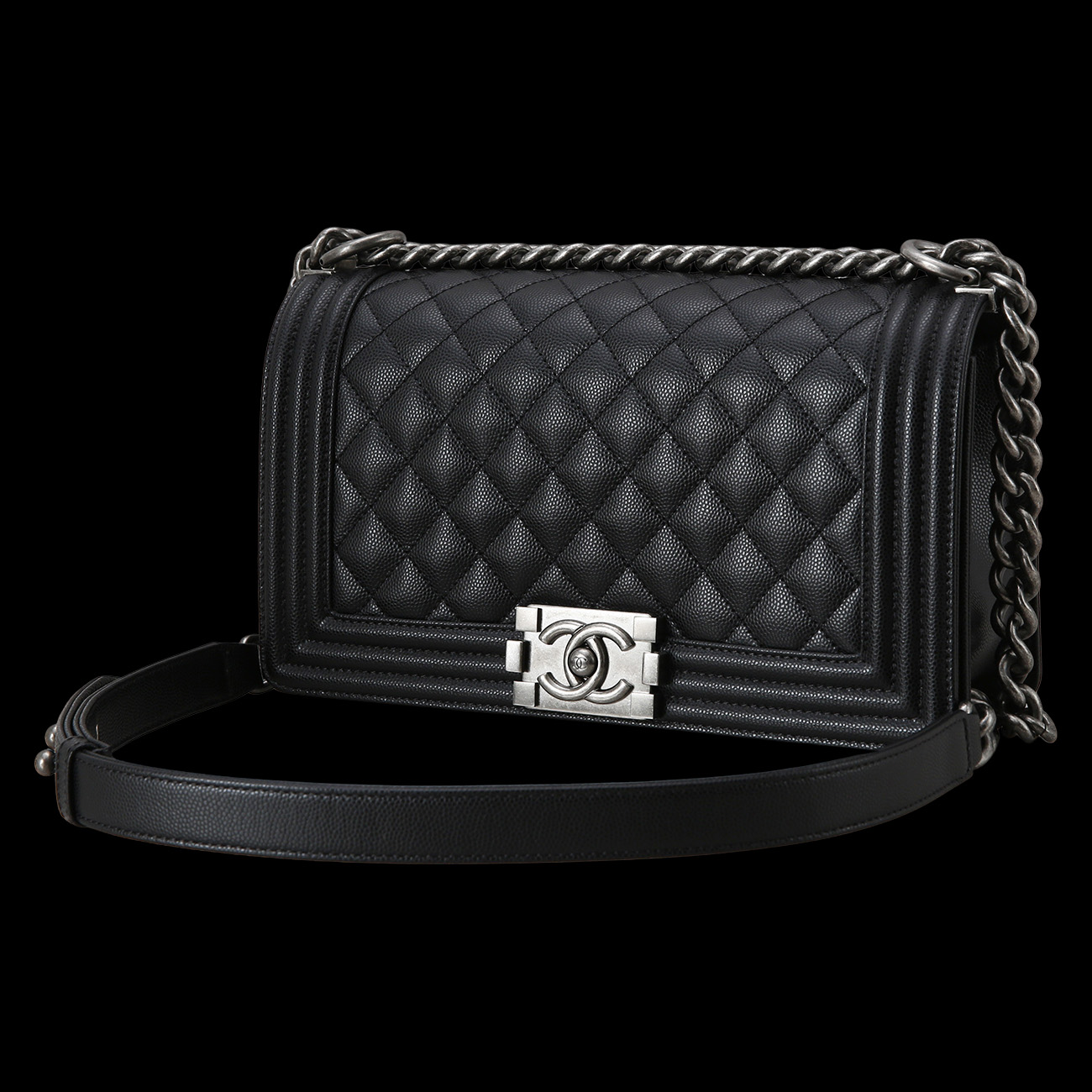 CHANEL(USED)샤넬 캐비어 보이샤넬 미듐