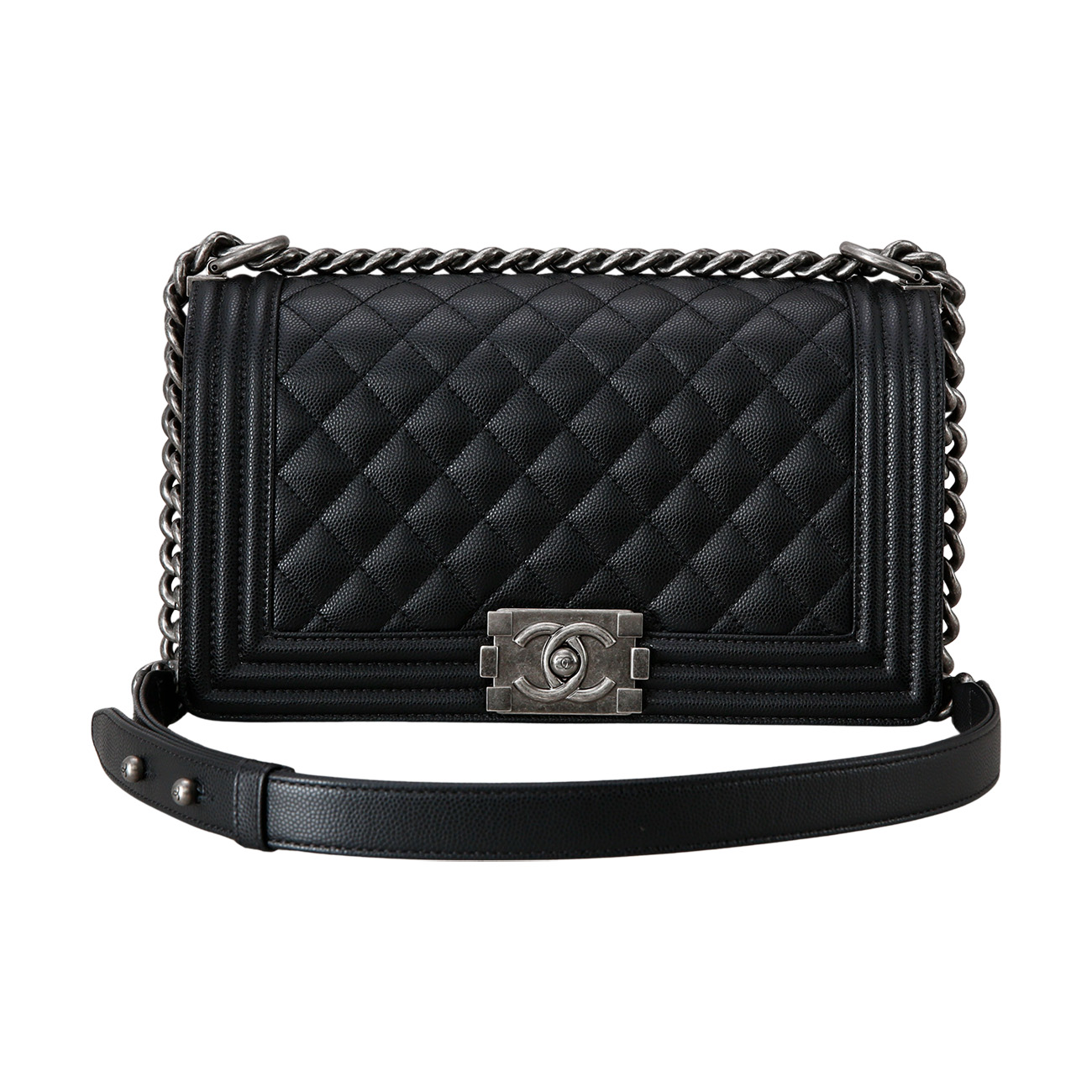 CHANEL(USED)샤넬 캐비어 보이샤넬 미듐