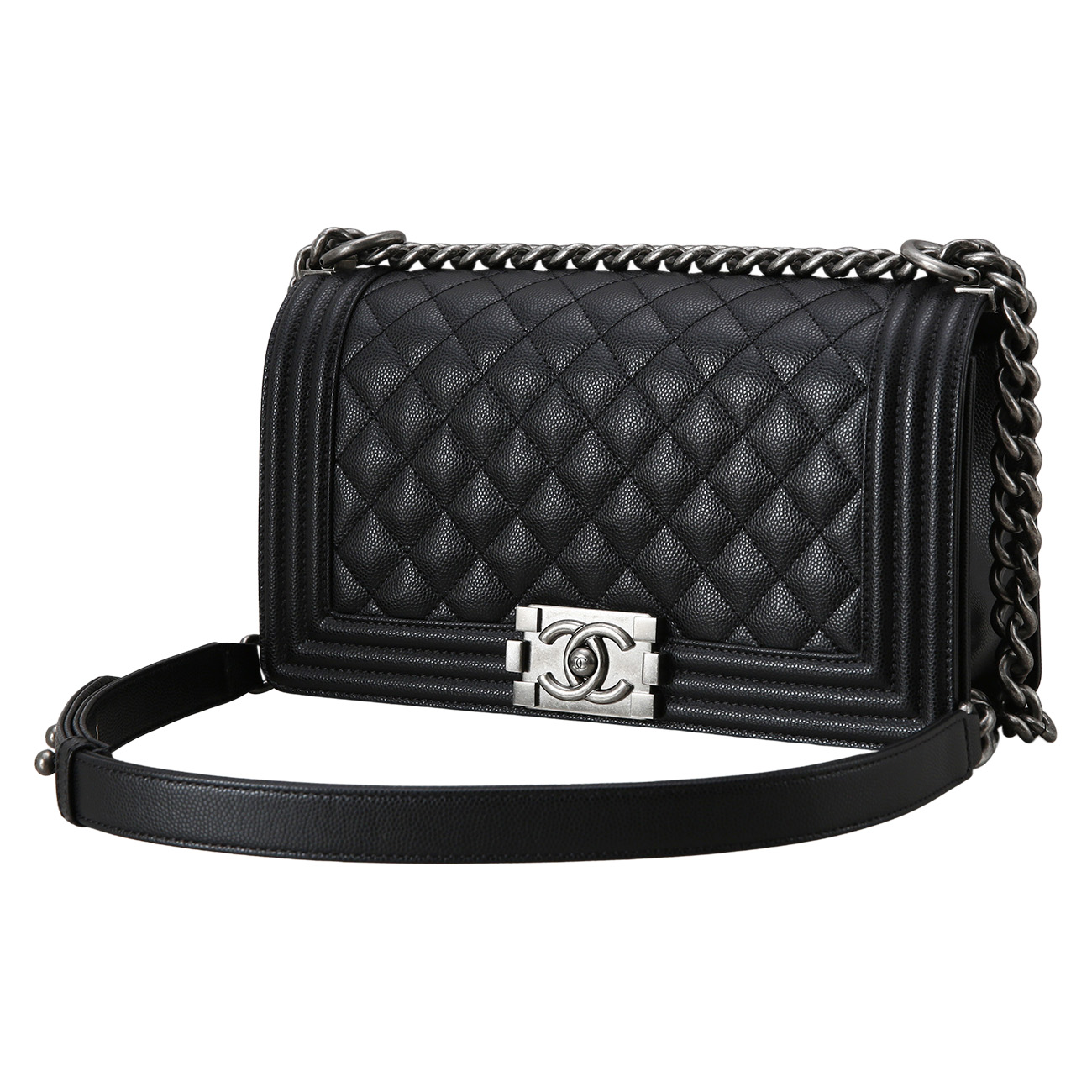 CHANEL(USED)샤넬 캐비어 보이샤넬 미듐