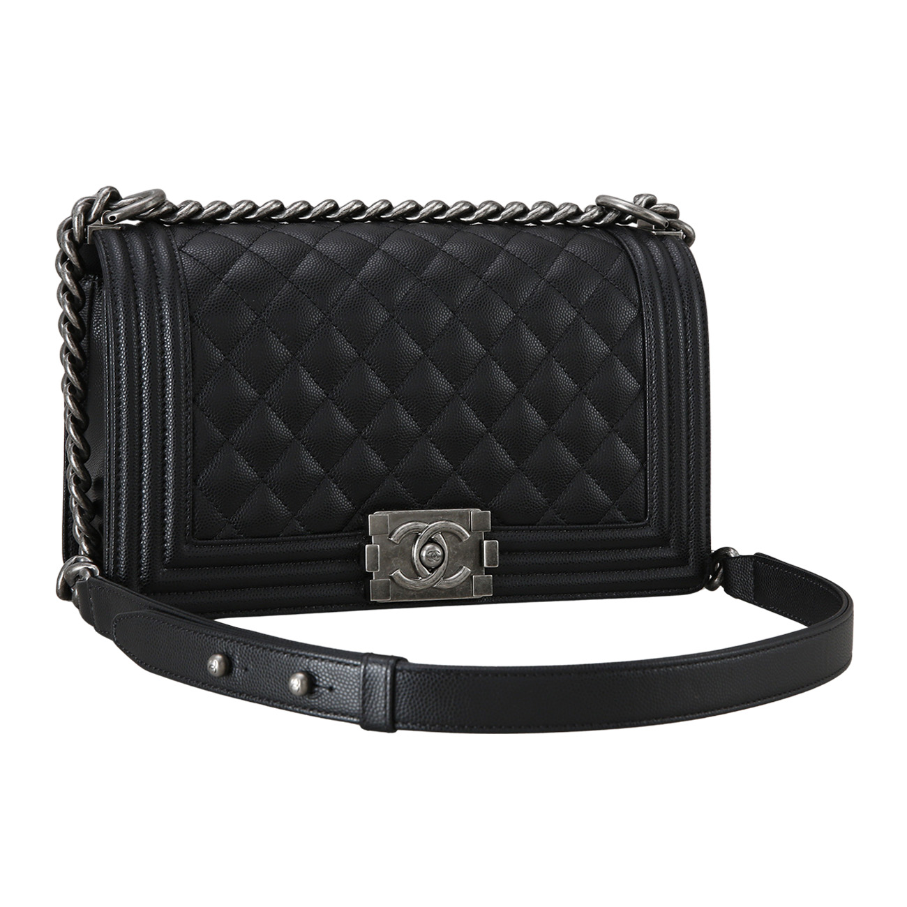 CHANEL(USED)샤넬 캐비어 보이샤넬 미듐