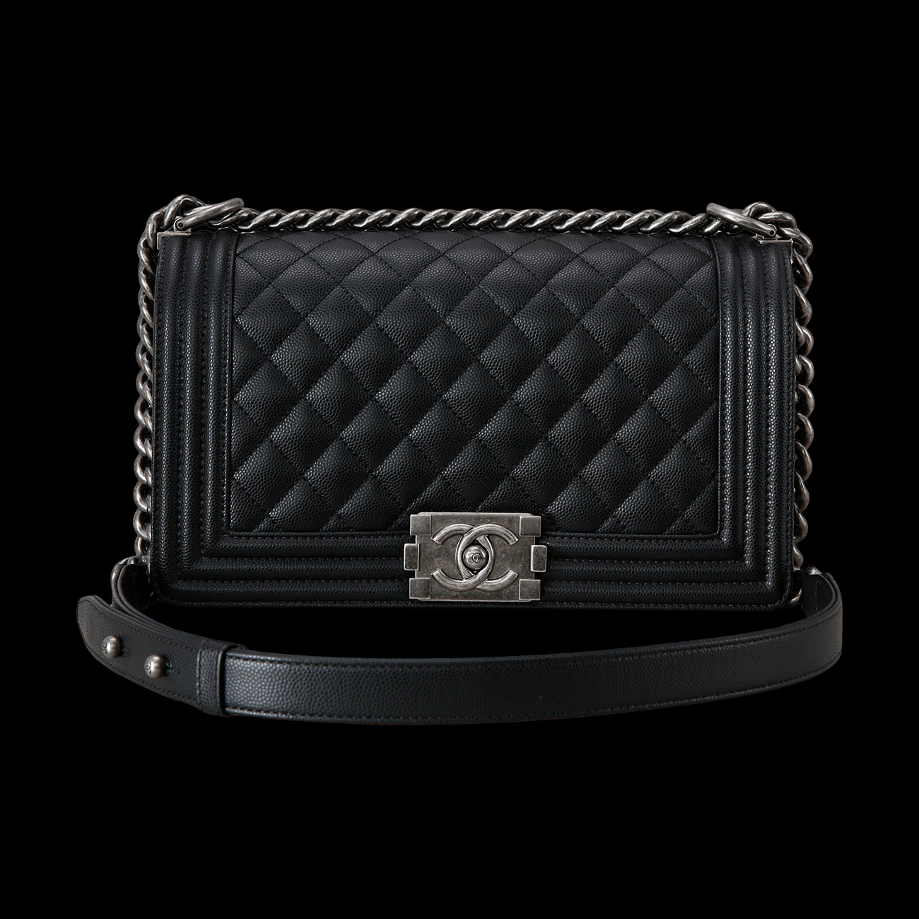 CHANEL(USED)샤넬 캐비어 보이샤넬 미듐