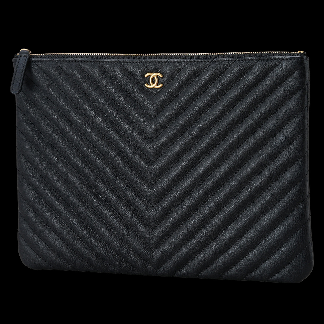 CHANEL(USED)샤넬 클래식 쉐브론 클러치 미듐