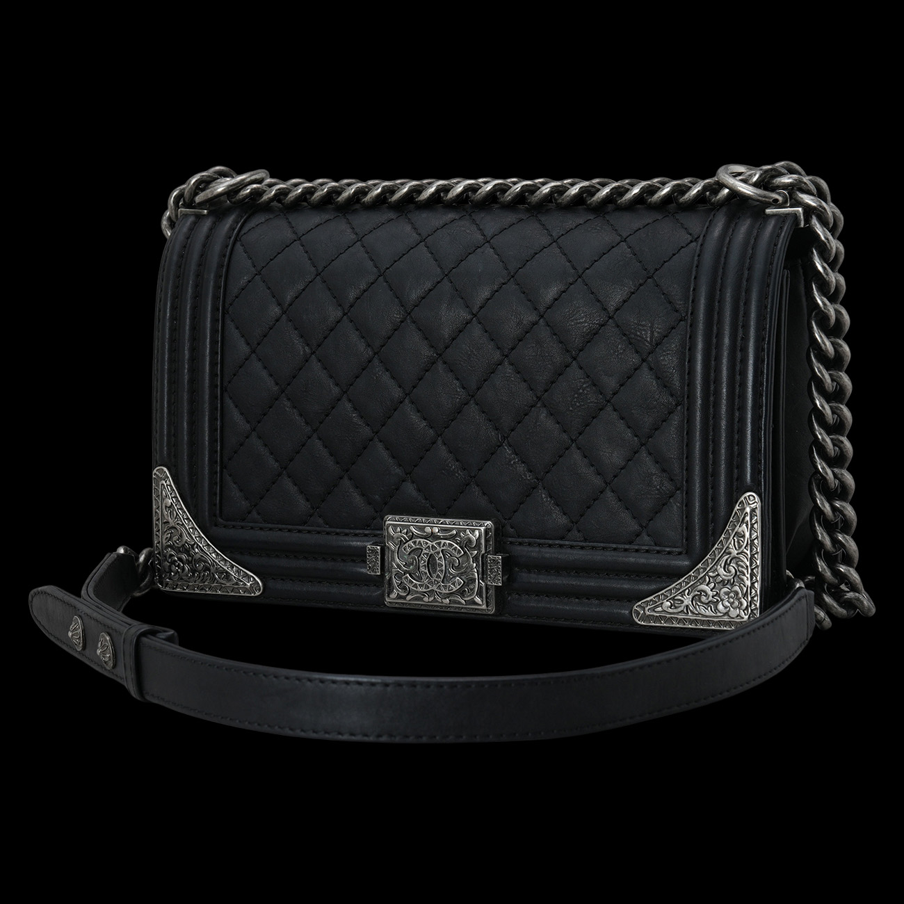 CHANEL(USED)샤넬 시즌 보이샤넬 미듐 플랩백