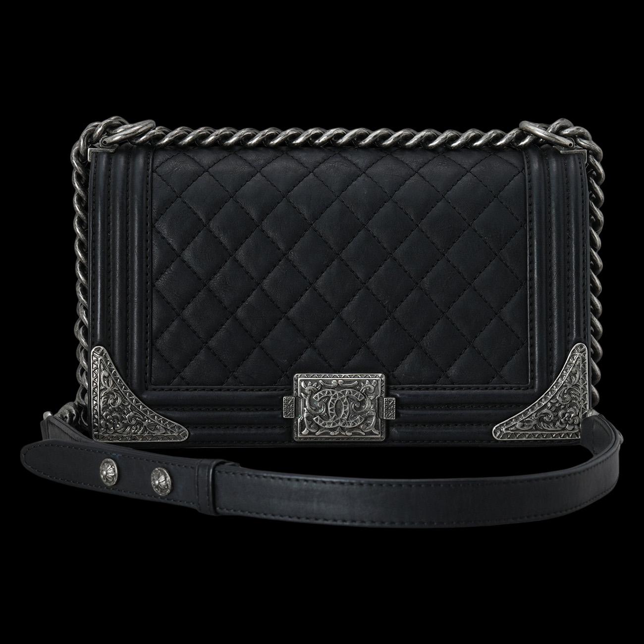 CHANEL(USED)샤넬 시즌 보이샤넬 미듐 플랩백