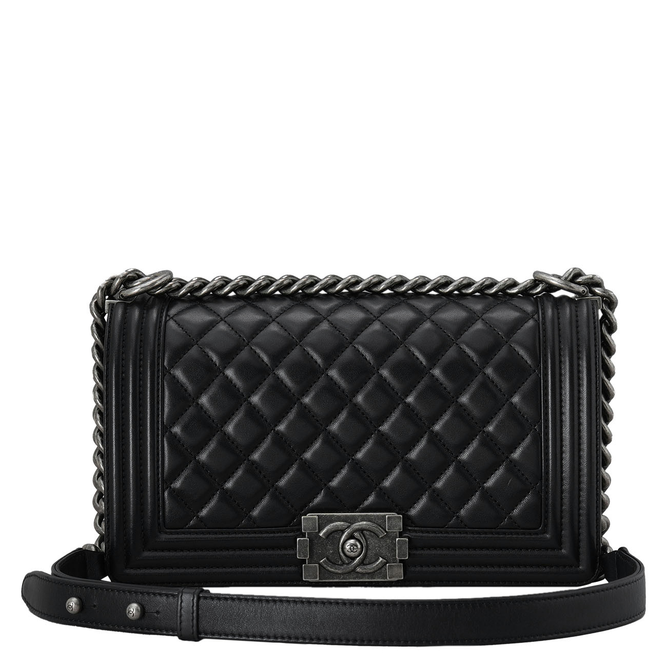 CHANEL(USED)샤넬 램스킨 보이샤넬 미듐 플랩백