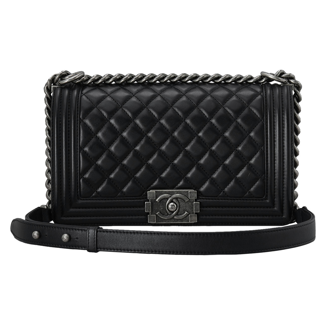 CHANEL(USED)샤넬 램스킨 보이샤넬 미듐 플랩백