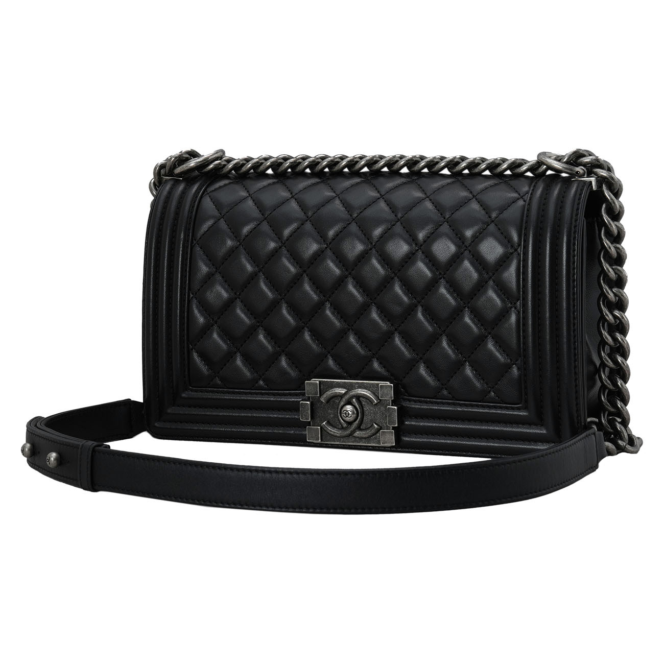 CHANEL(USED)샤넬 램스킨 보이샤넬 미듐 플랩백