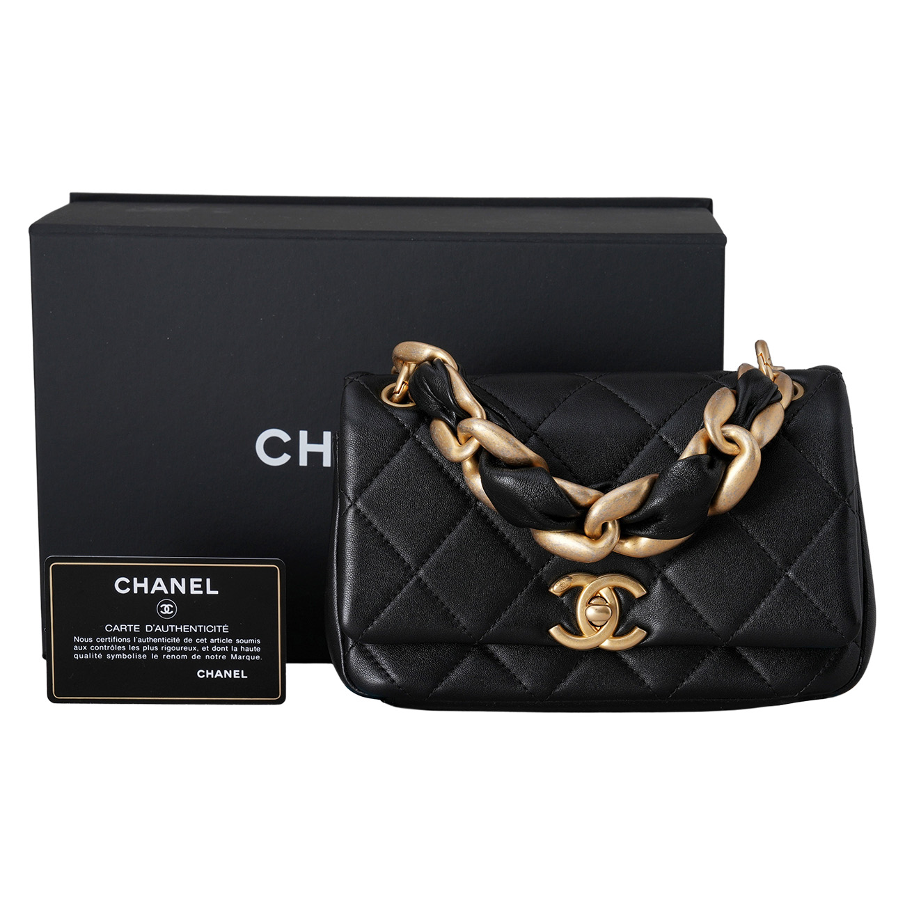 CHANEL(USED)샤넬 AS2387 시즌 램스킨 체인 플랩백 블랙