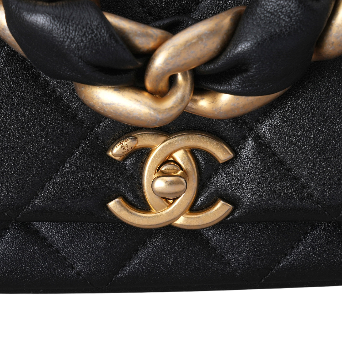 CHANEL(USED)샤넬 AS2387 시즌 램스킨 체인 플랩백 블랙