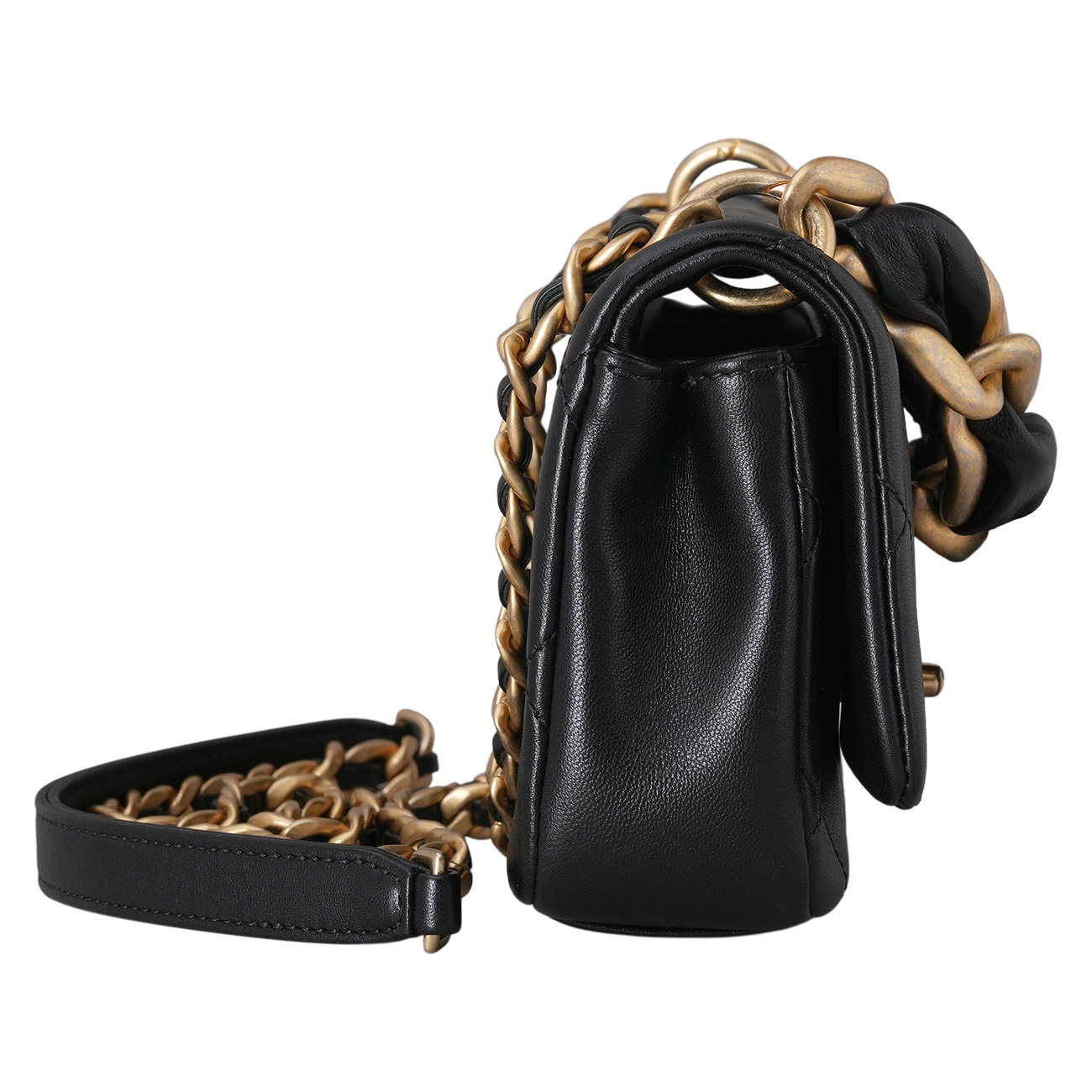 CHANEL(USED)샤넬 AS2387 시즌 램스킨 체인 플랩백 블랙